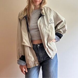 Mercedes Grandpa Athleisure Beige Bomber Jacket